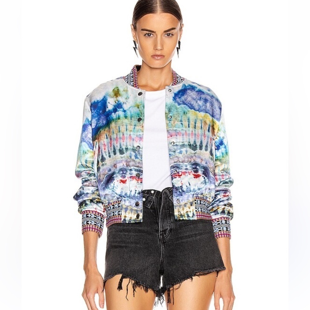 AMIRI Tie Dye Colorful Women's Bomber Jacket size 48 L
